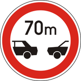 Minimum following distance.