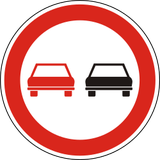 Overtaking prohibited.