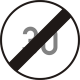 End of the speed limit.