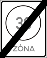 End of the zone with speed limit.