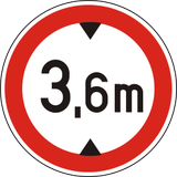 Vehicles higher than indicated prohibited.