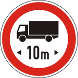 Vehicles longer than indicated prohibited.