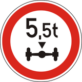 Vehicles exceeding the axle-load limit prohibited.