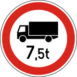 Trucks heavier than indicated prohibited.