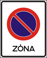Start of no-parking zone.