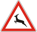 Warning for crossing deer.