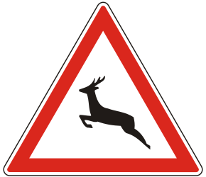 Warning for crossing deer.