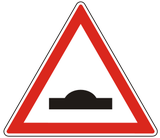 Warning for a speed bump.