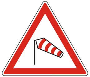Warning for strong crosswinds.