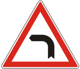 Warning for a curve to the left.