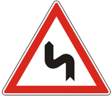 Warning for a double curve, first left then right.