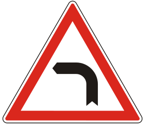 Warning for a curve to the left.