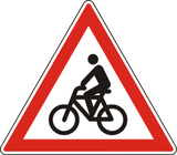Warning for cyclists.