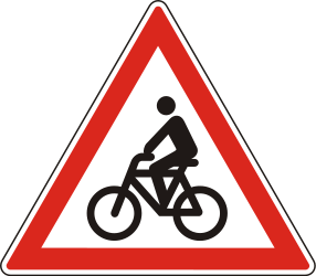 Warning for cyclists.