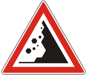 Warning for falling rocks.