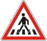 Warning for a pedestrian crossing.
