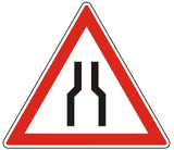 Warning for a road narrowing.