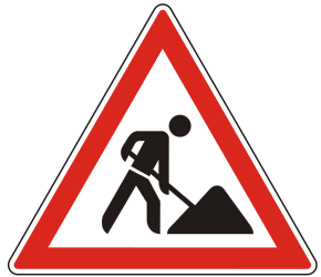 Warning for roadworks.