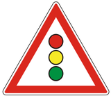 Warning for traffic lights ahead.