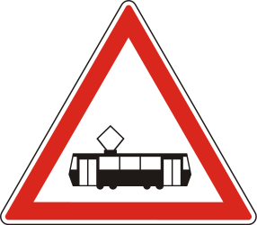 Warning for trams.