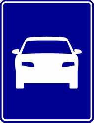 Beginn einer Kraftfahrstraße.