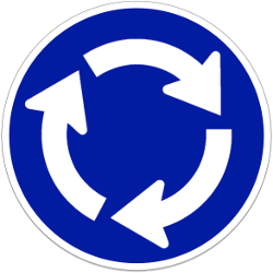 Mandatory roundabout direction.