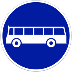 Vorgeschriebener Busfahrstreifen.