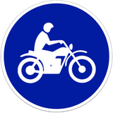 Vorgeschriebener Weg für Motorräder.