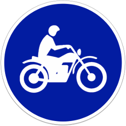 Vorgeschriebener Weg für Motorräder.