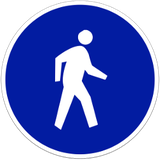 Vorgeschriebener Gehweg.