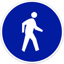 Vorgeschriebener Gehweg.