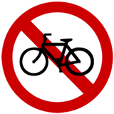 Radfahrer verboten.