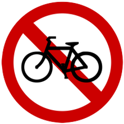 Radfahrer verboten.