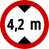 Fahrzeuge über angegebener Höhe verboten.