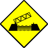 Warnung vor einer beweglichen Brücke.