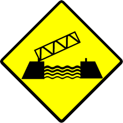 Warnung vor einer beweglichen Brücke.