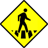 Warnung vor einem Fußgängerüberweg.