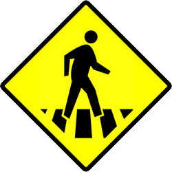 Warnung vor einem Fußgängerüberweg.