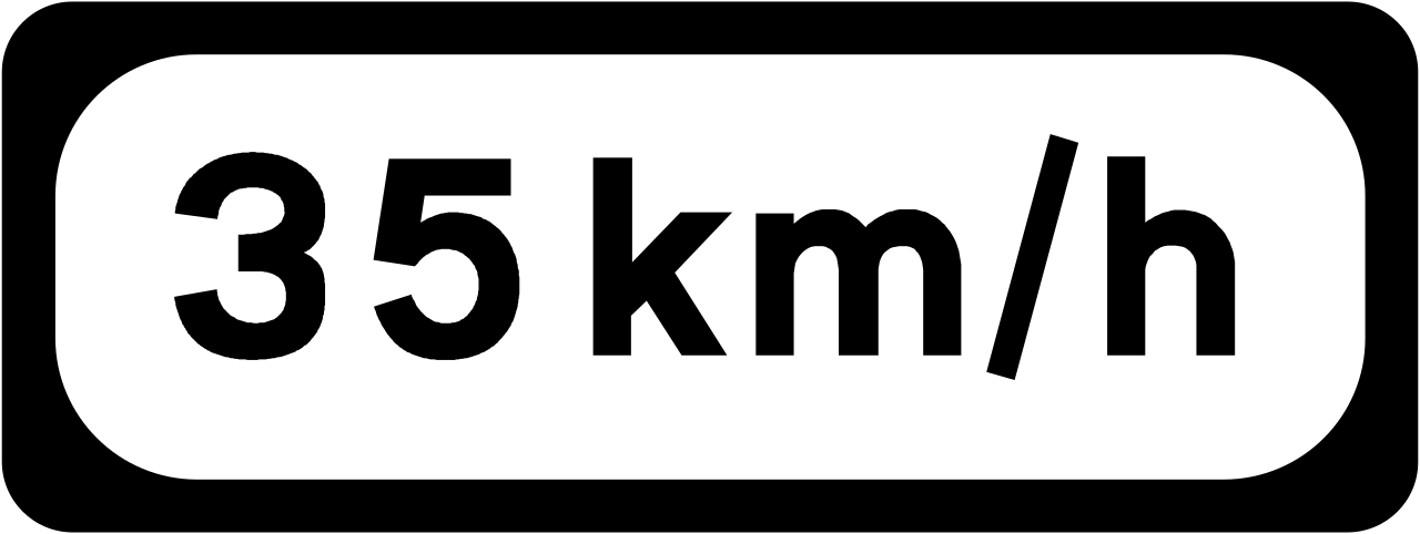 Empfohlene Geschwindigkeit.