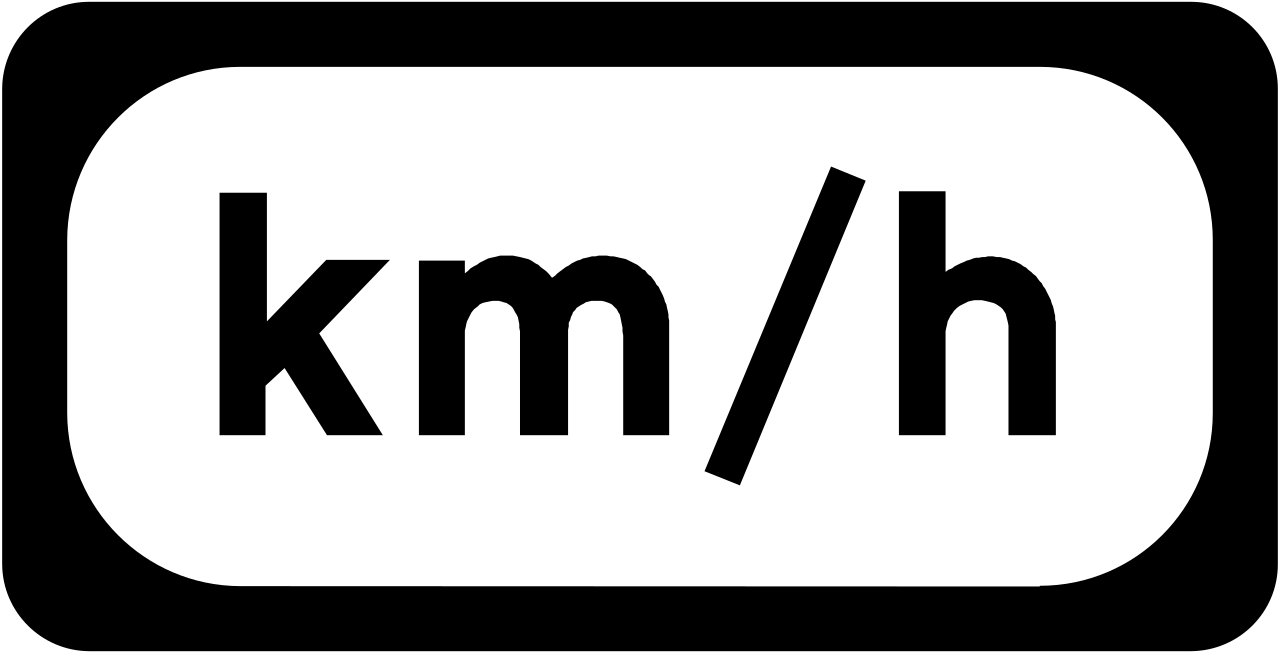 Geschwindigkeit in km/h.