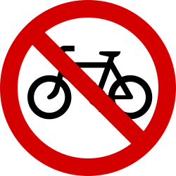 Radfahrer verboten.