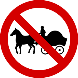 Pferdefuhrwerke verboten.