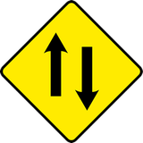 対面通行道路に注意。