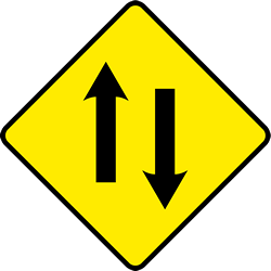 対面通行道路に注意。