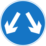 Hindernis links oder rechts passieren.