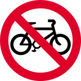 Radfahrer verboten.
