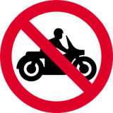 Motorräder verboten.