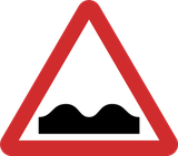 Warnung vor schlechter Fahrbahn.