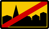 End of the built-up area.