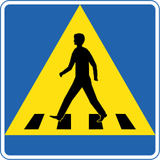 Crossing for pedestrians.